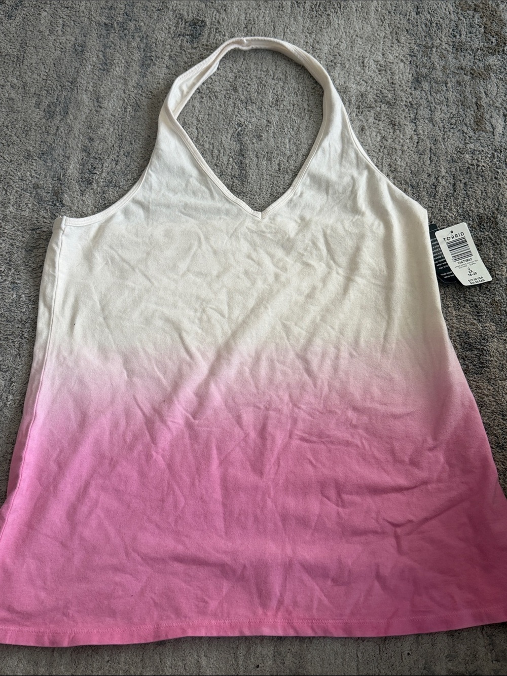 Torrid White to Pink Ombre Halter Tank